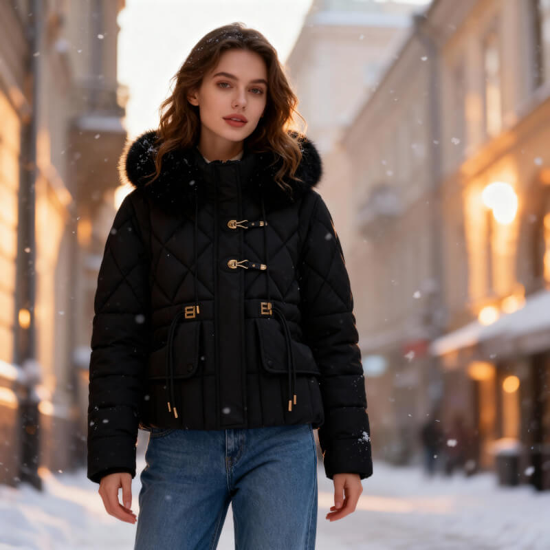 Amara Women’s Quilted Puffer Jacket – Insulated Winter Coat