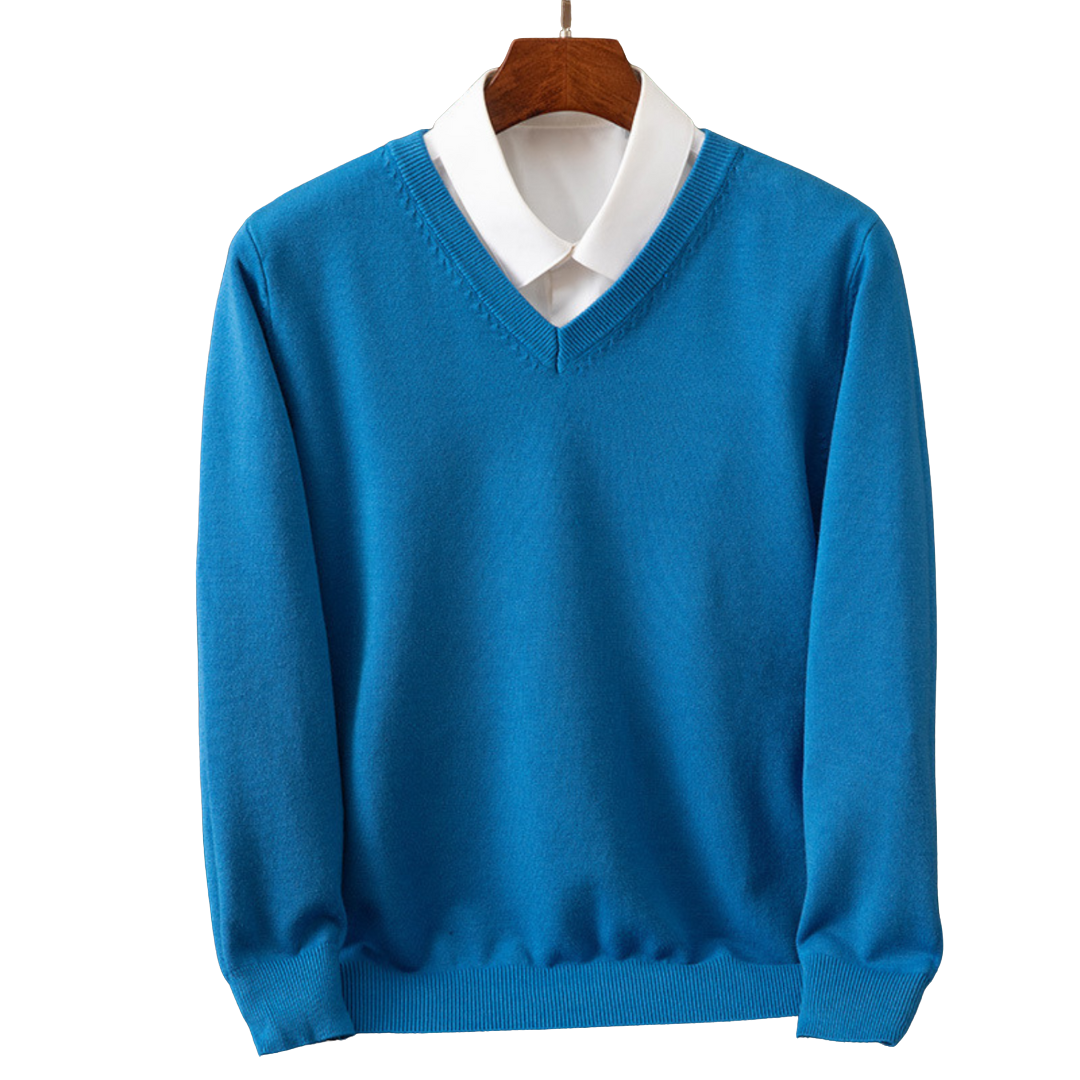Kenji Men’s Jumper - Lightweight Soft V-Neck Knit Sweater