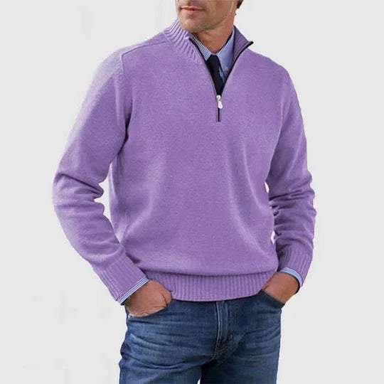 Ellison Men’s Half-Zip Knit Sweater – Tailored Fit Soft Breathable Pullover