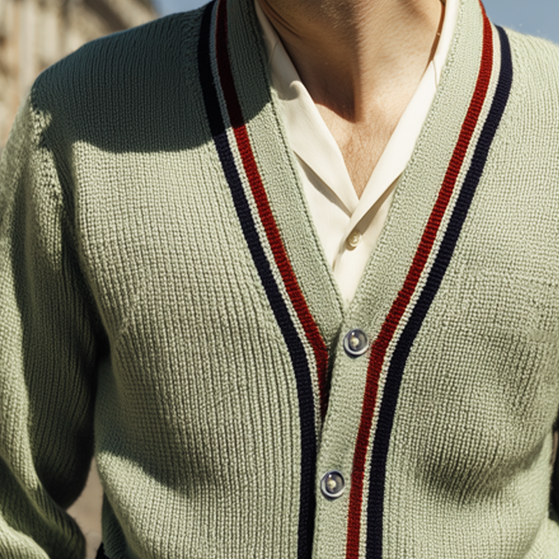 Brannox Men’s Cardigan –  V-Neck Wool Blend Sweater