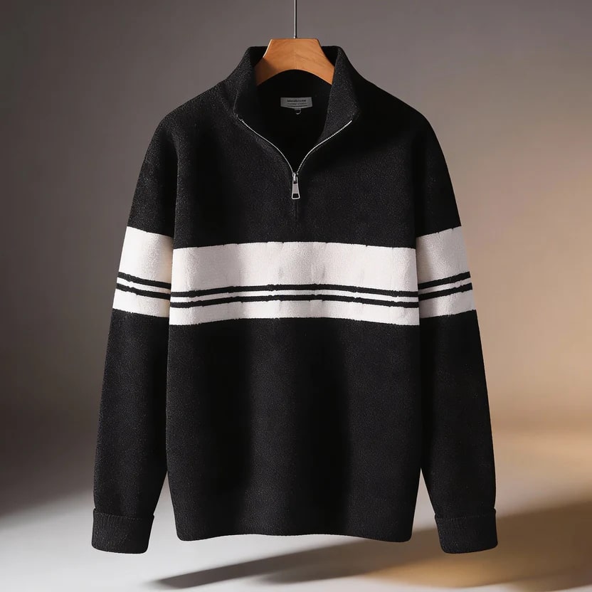 Montclair Men’s Quarter-Zip Sweater – Textured Knit Jumper