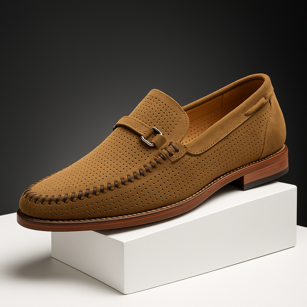 Joel Men’s Leather Loafers – Premium Woven Leather for All-Day Comfort