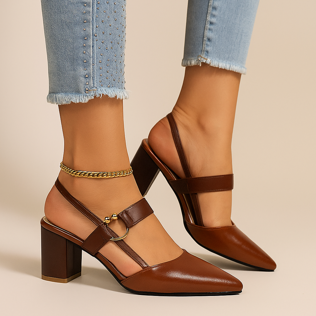 Caterina Women’s Leather Strap Heels
