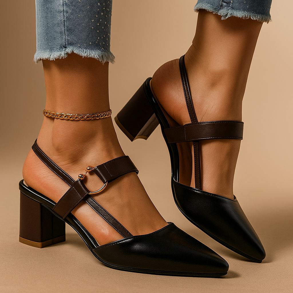 Caterina Women’s Leather Strap Heels