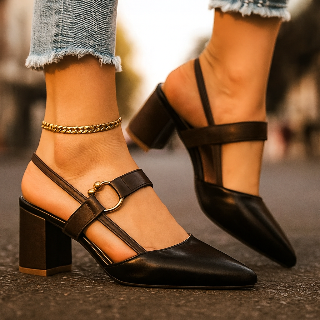 Caterina Women’s Leather Strap Heels