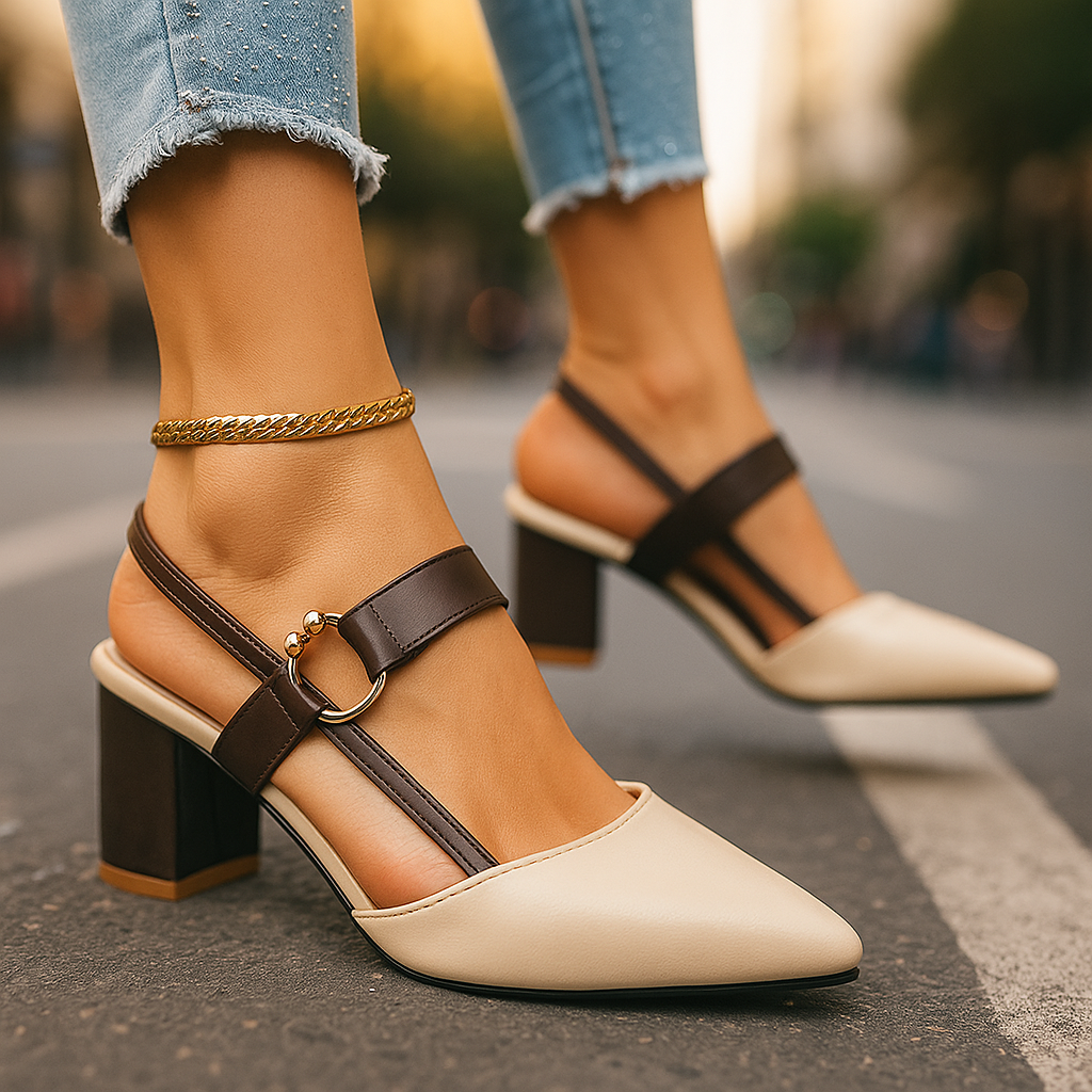 Caterina Women’s Leather Strap Heels