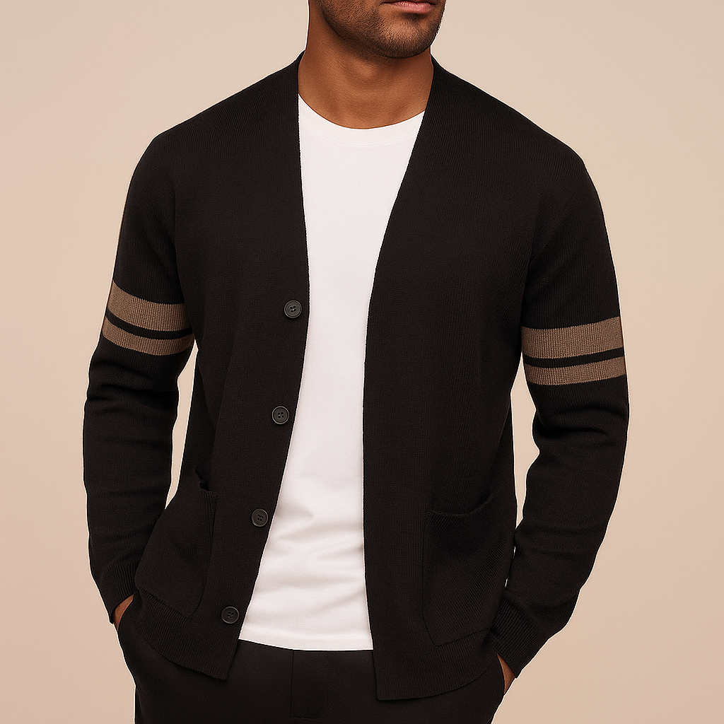Lorenzo Men’s Merino Wool Cardigan – Lightweight Button-Up Knit Cardigan