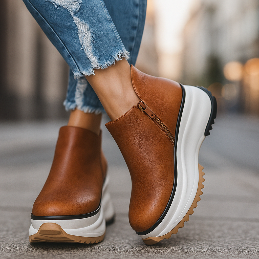 Yasmin Women’s Platform Leather Boots