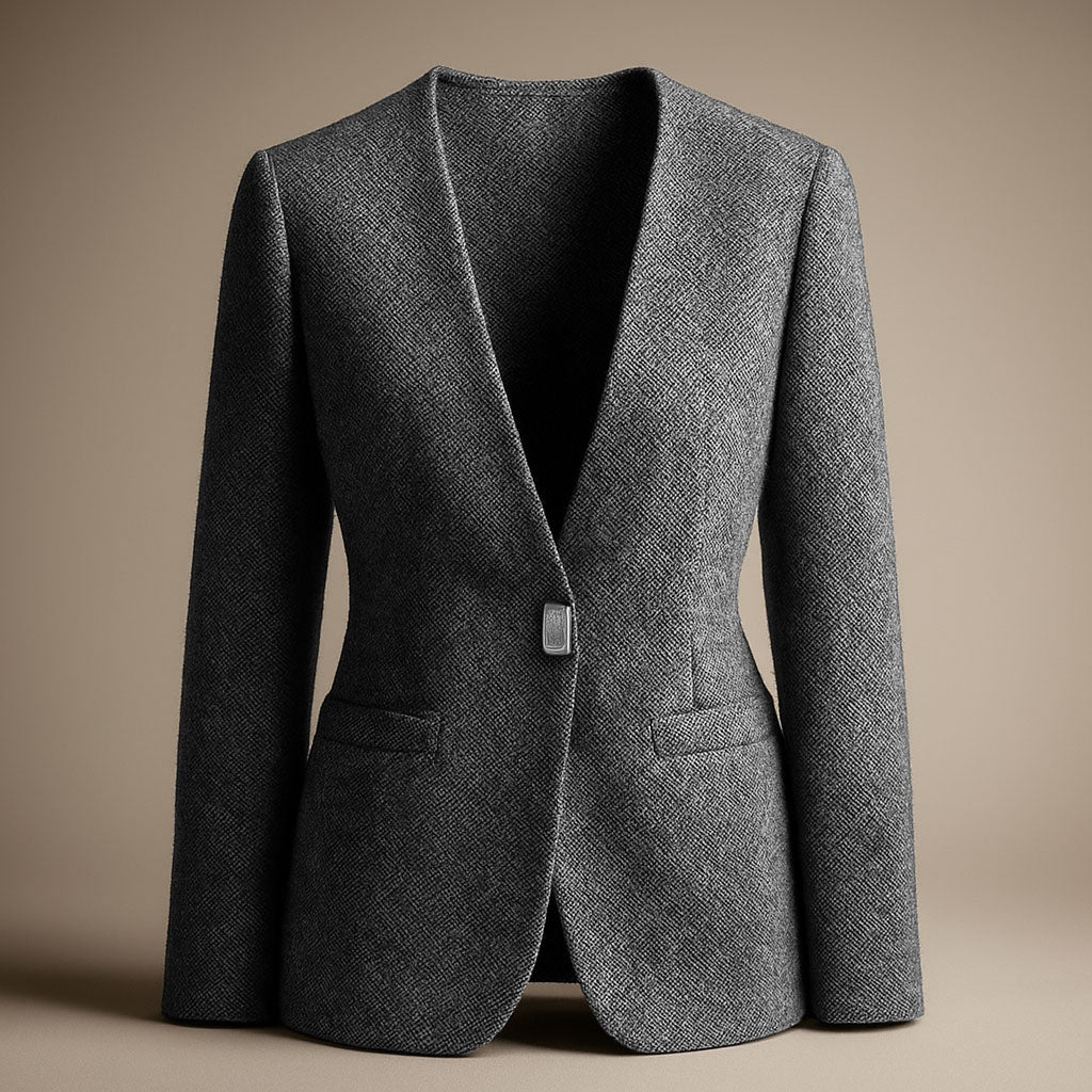 Cheska Women’s Blazer – Slim Fit Wool Blend with Metal Clasp Closure