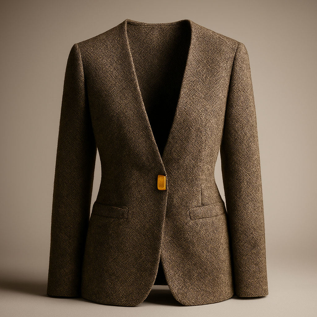Cheska Women’s Blazer – Slim Fit Wool Blend with Metal Clasp Closure
