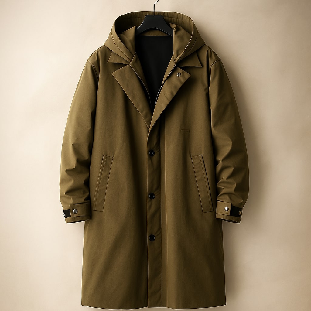 Felipe Men’s Cotton Layered Coat – Insulated Mid-Length Jacket with Detachable Liner
