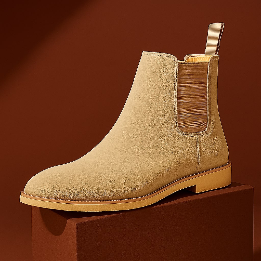 Fabian Men’s Leather Chelsea Boots – Supple Leather with Reinforced Heel Support