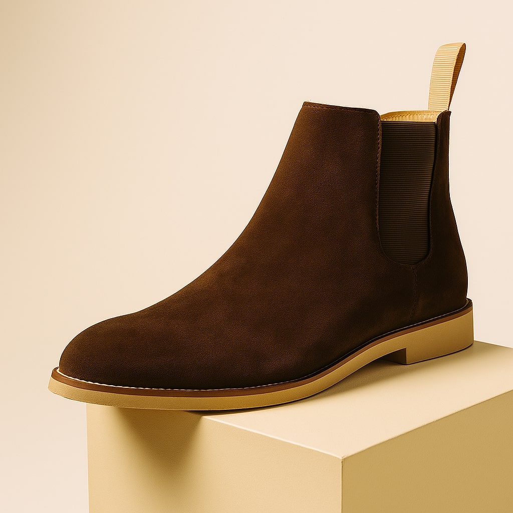 Fabian Men’s Leather Chelsea Boots – Supple Leather with Reinforced Heel Support