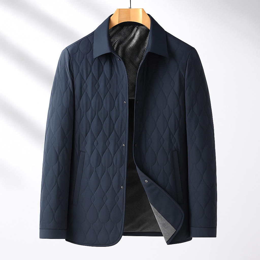 Mikael Men’s Quilted Jacket – Lightweight Outerwear with Plush Lining & Zip Pockets