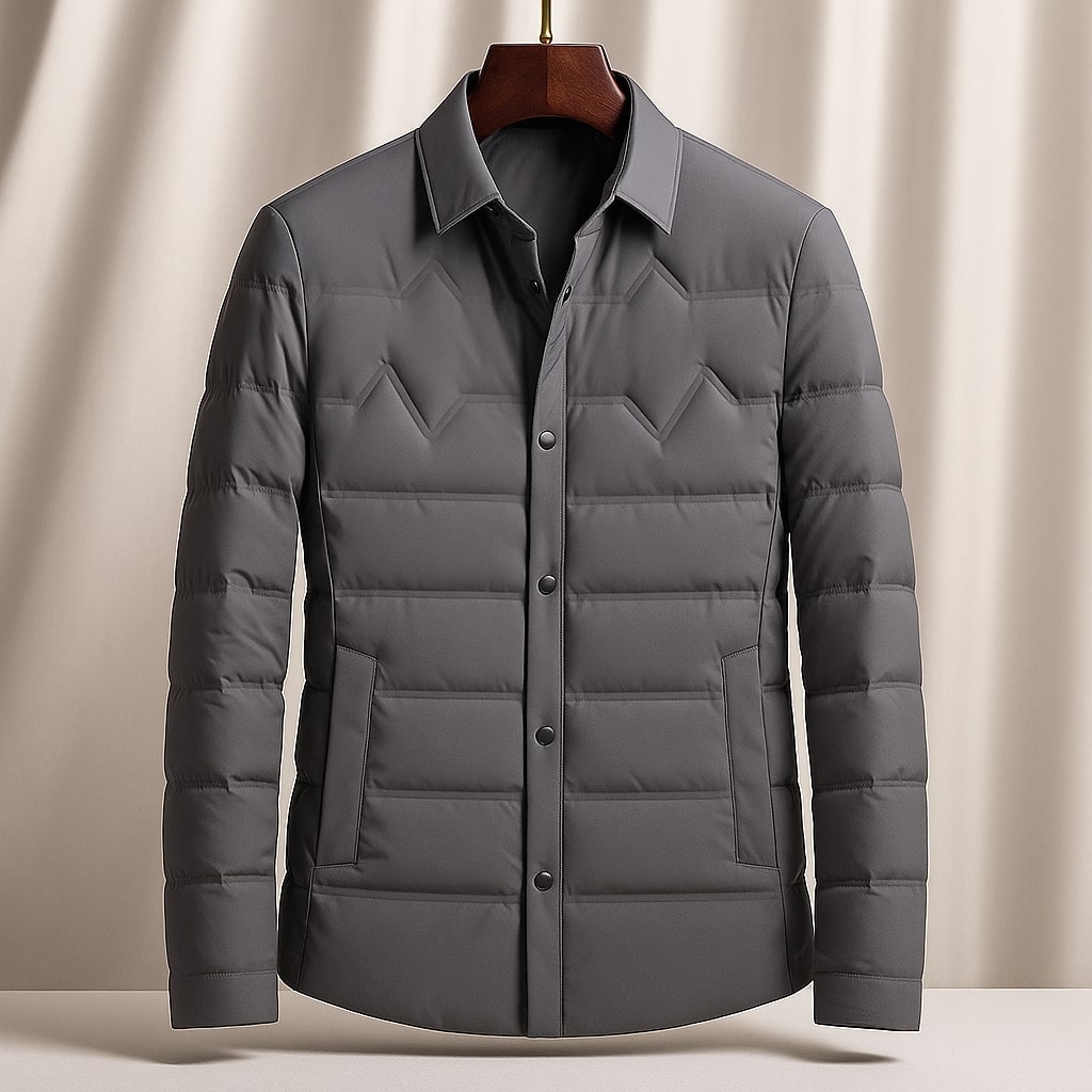 Oscar Men’s Down Shirt Jacket – Lightweight Wind-Resistant Quilted Overshirt