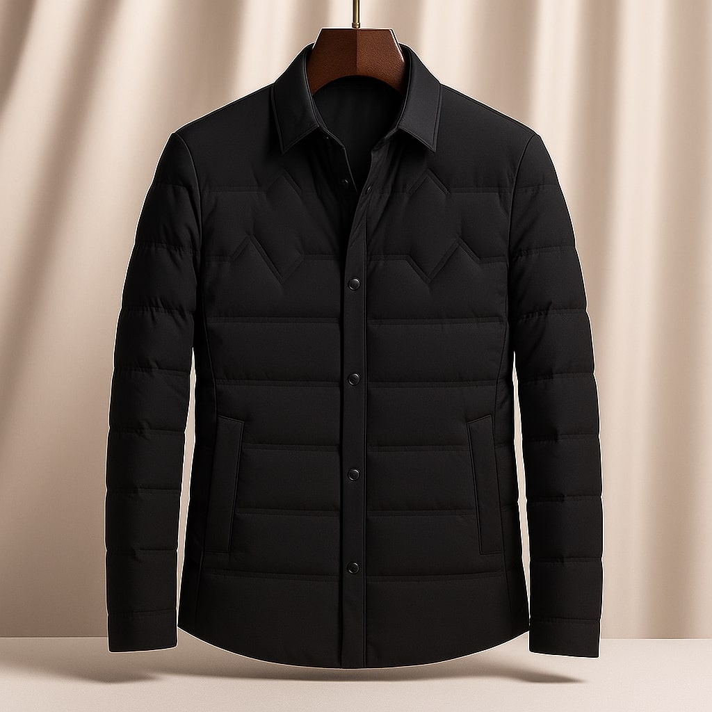 Oscar Men’s Down Shirt Jacket – Lightweight Wind-Resistant Quilted Overshirt