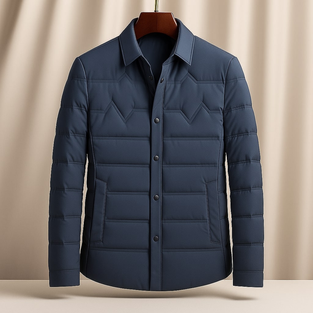 Oscar Men’s Down Shirt Jacket – Lightweight Wind-Resistant Quilted Overshirt