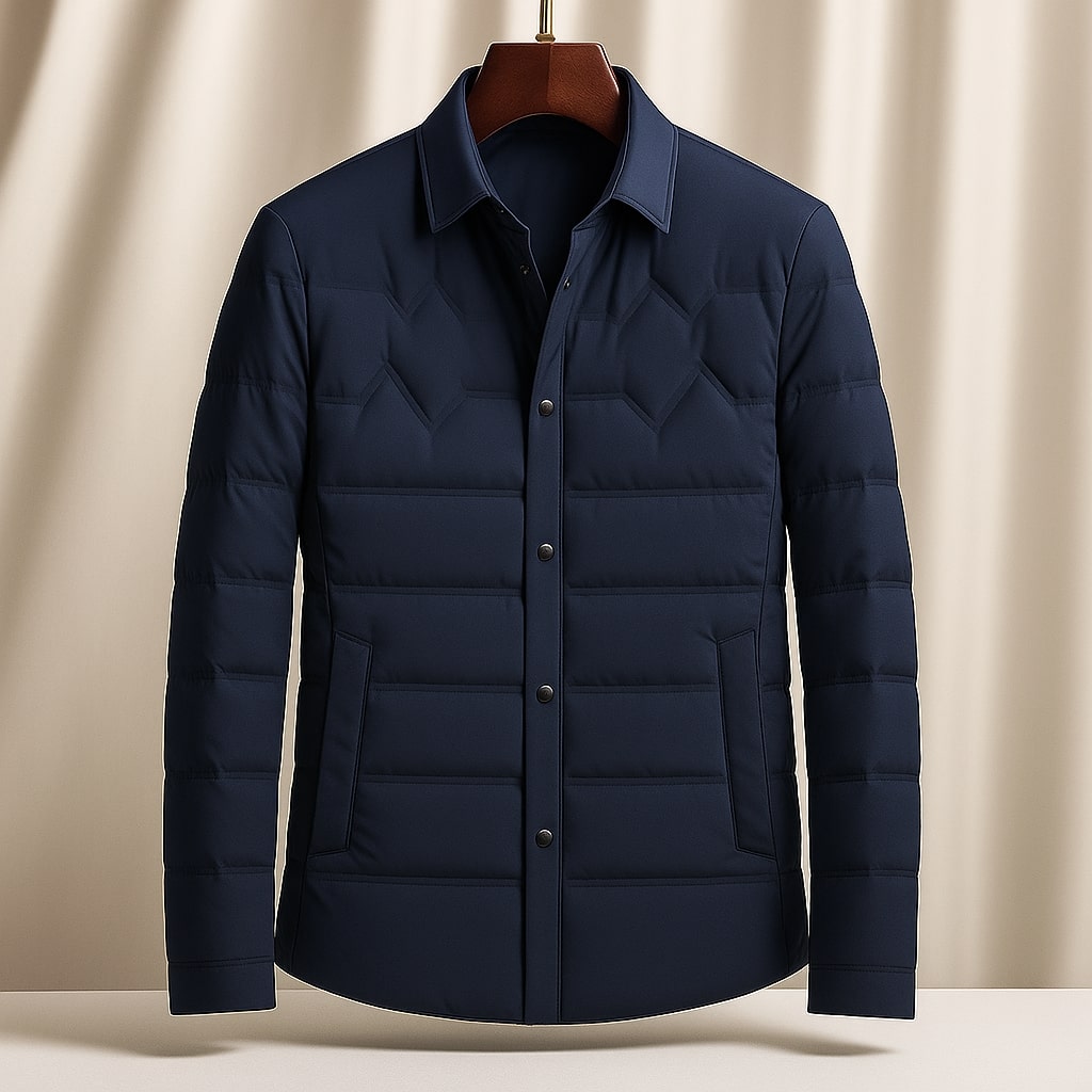 Oscar Men’s Down Shirt Jacket – Lightweight Wind-Resistant Quilted Overshirt