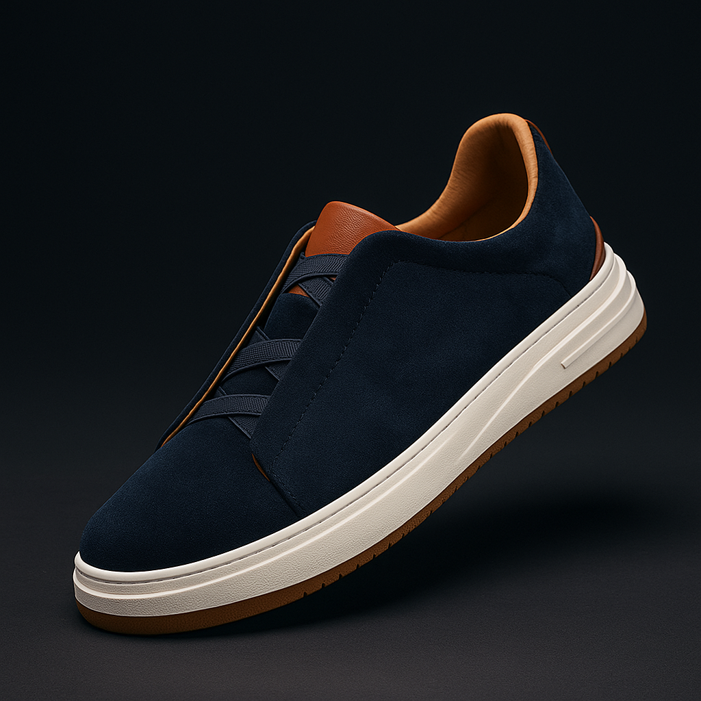 Dominic Men's Trainers – Cowhide Slip-On Leather Shoes