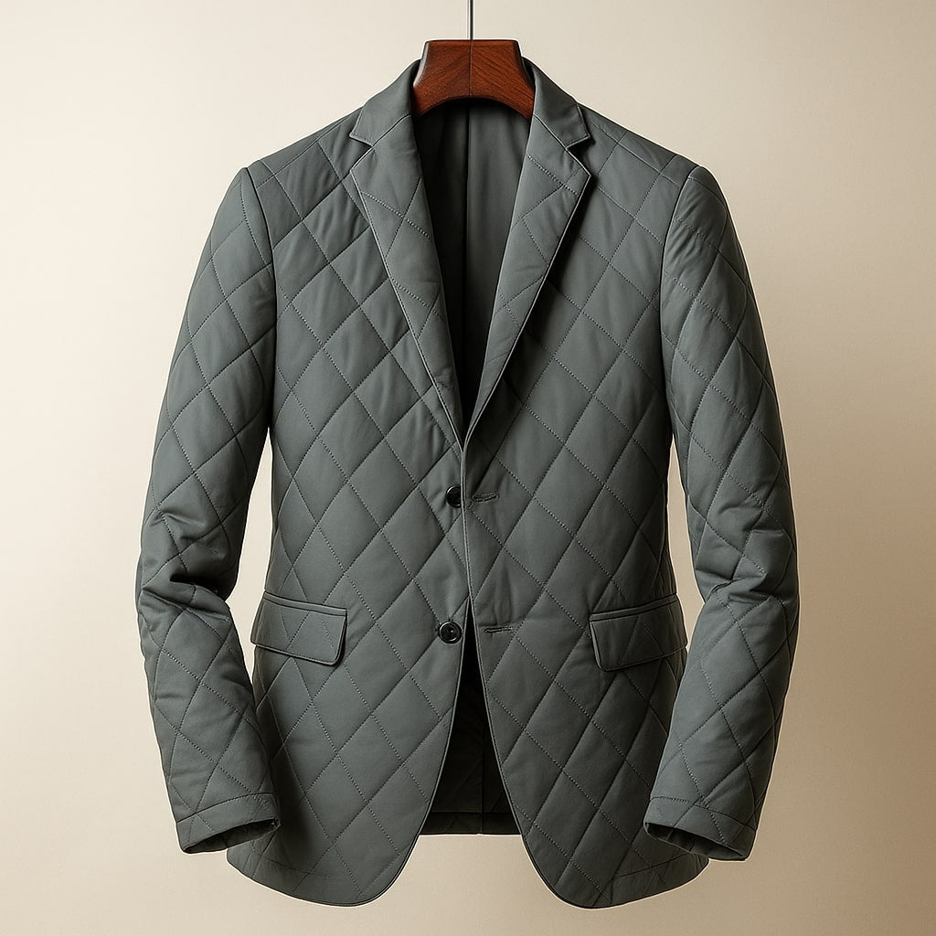 Briones Men’s Quilted Down Blazer – Lightweight Insulated Tailored Jacket