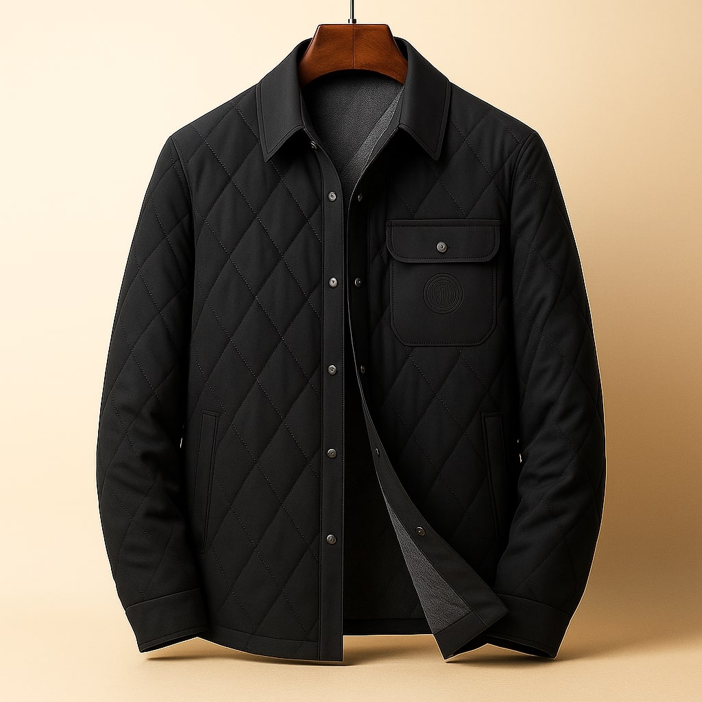 Boromeo Men’s Quilted Jacket – Silk-Cotton Blend Insulated Jacket