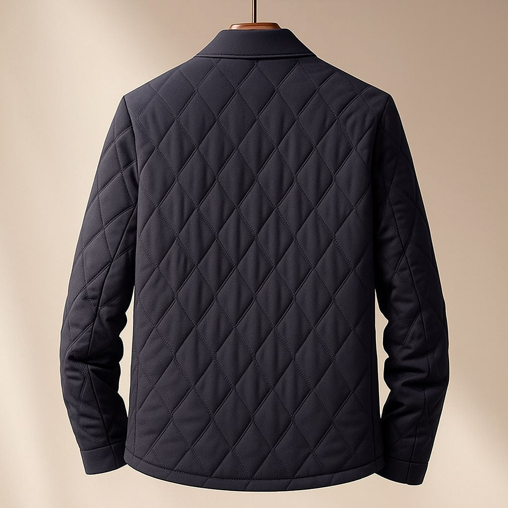 Boromeo Men’s Quilted Jacket – Silk-Cotton Blend Insulated Jacket