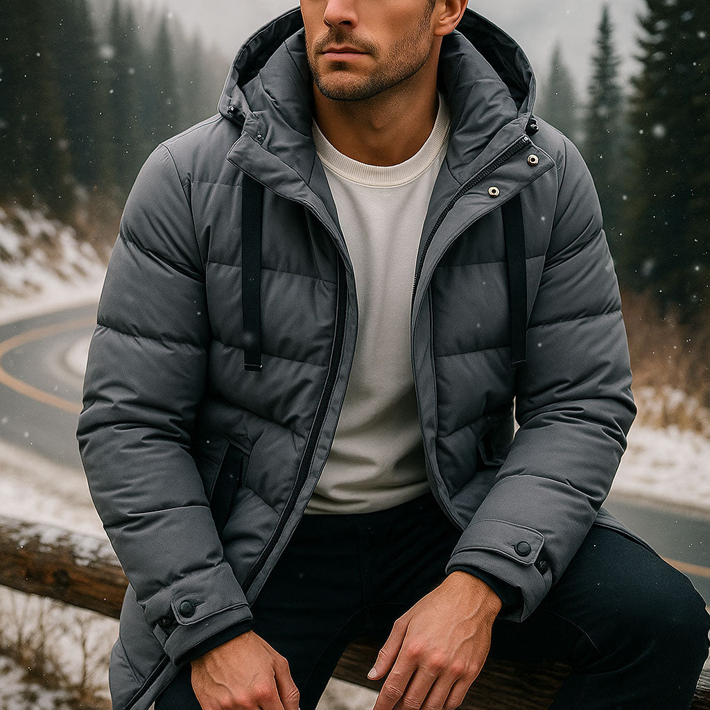Nordic Men’s Quilted Shell Parka – Lightweight Insulated Winter Jacket