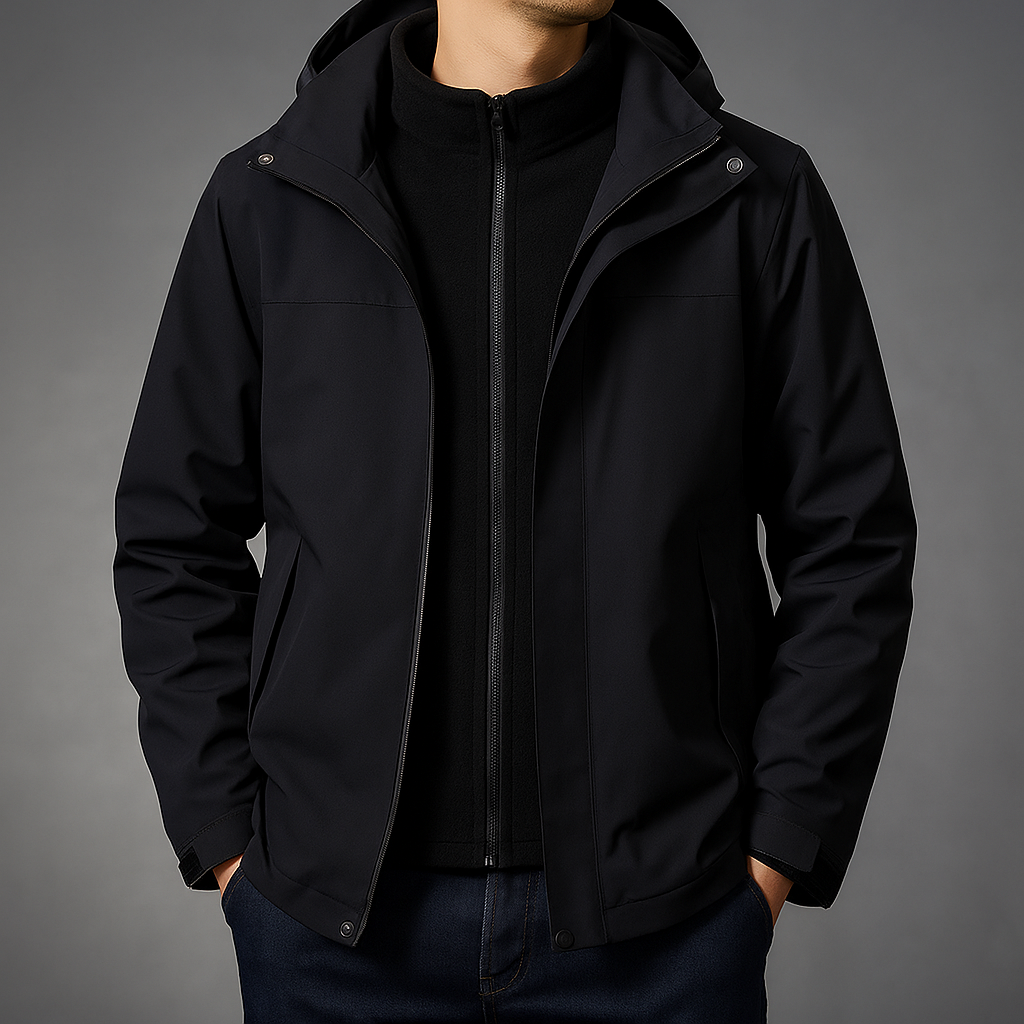 Ricardo Men's Fleece Jacket – Removable Inner Windbreaker Jacket