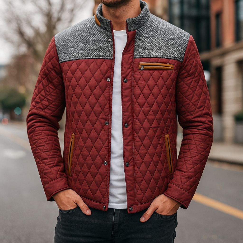 Mariano Men’s Puffer Jacket – Diamond Quilted Winter Jacket