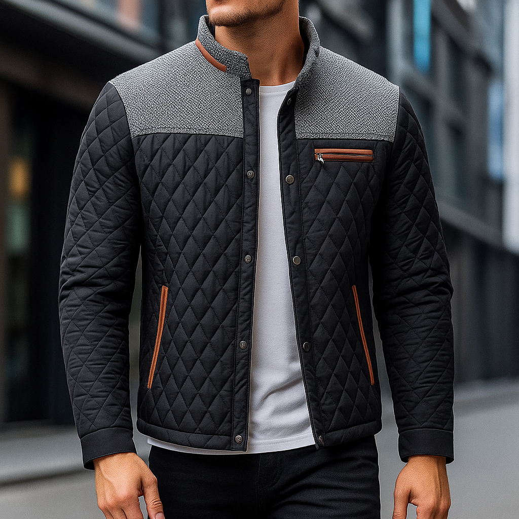 Mariano Men’s Puffer Jacket – Diamond Quilted Winter Jacket