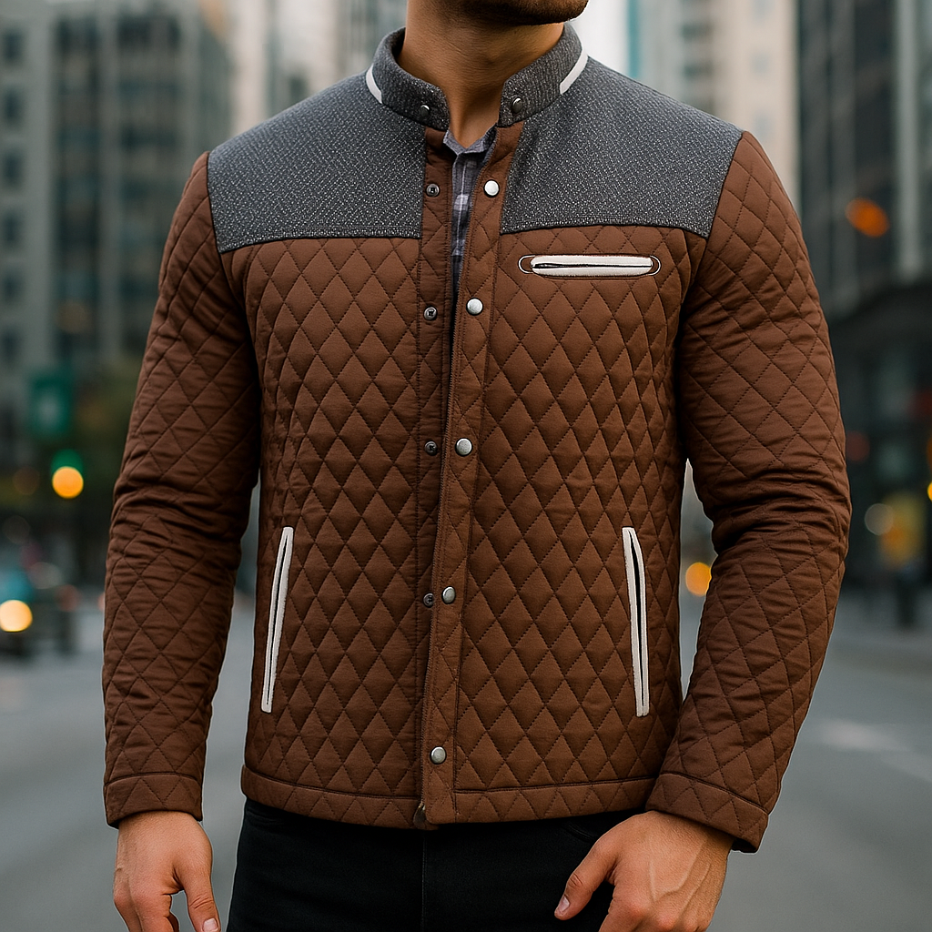 Mariano Men’s Puffer Jacket – Diamond Quilted Winter Jacket
