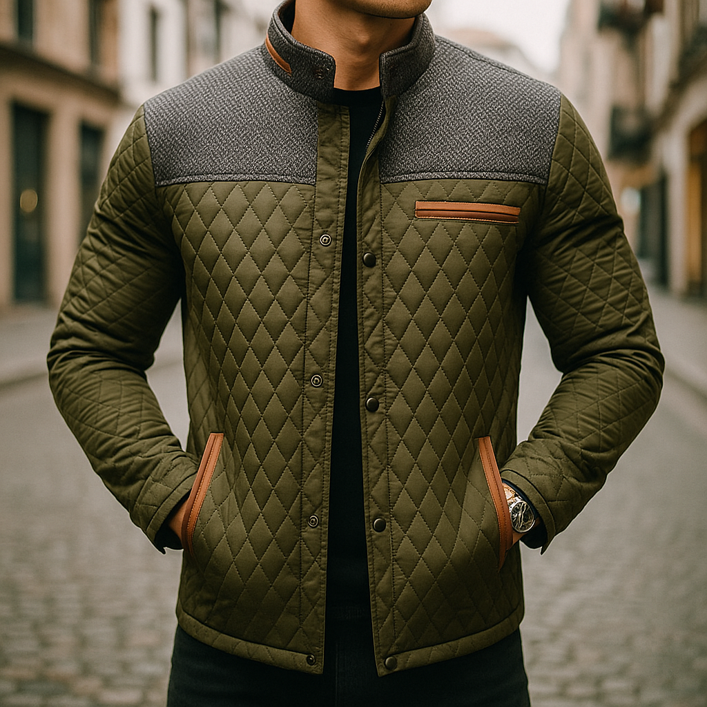 Mariano Men’s Puffer Jacket – Diamond Quilted Winter Jacket
