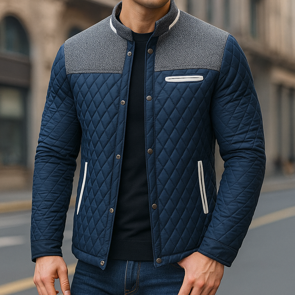 Mariano Men’s Puffer Jacket – Diamond Quilted Winter Jacket