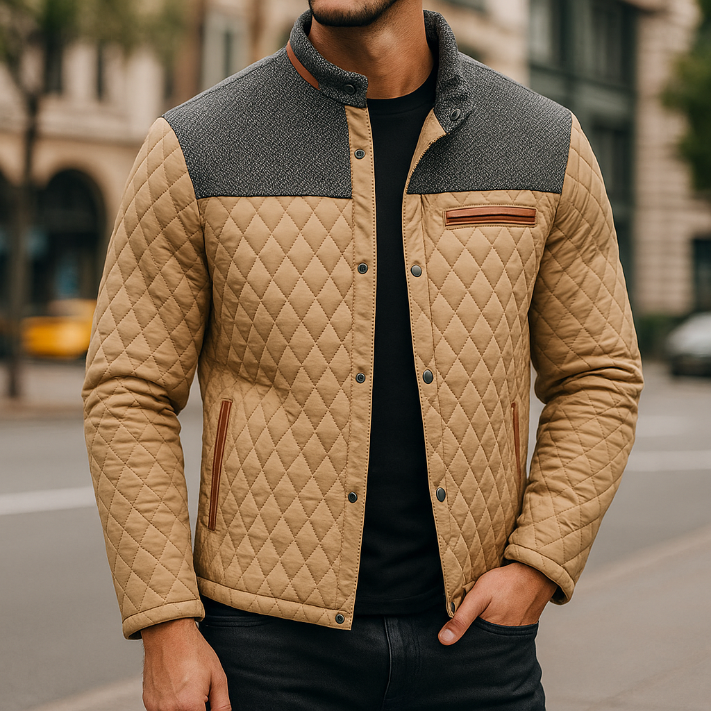 Mariano Men’s Puffer Jacket – Diamond Quilted Winter Jacket