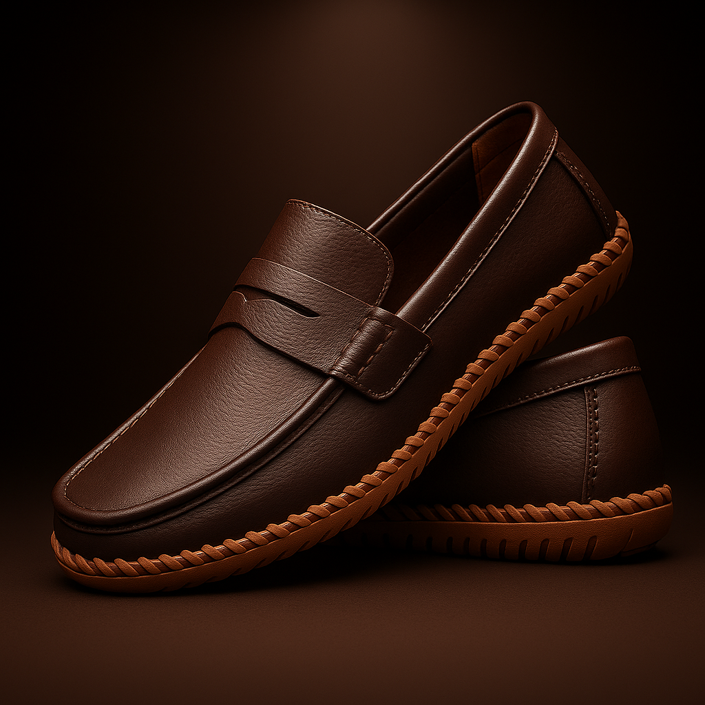 Valentino Men’s Leather Loafers – Cushioned Comfort Slip-On Shoes