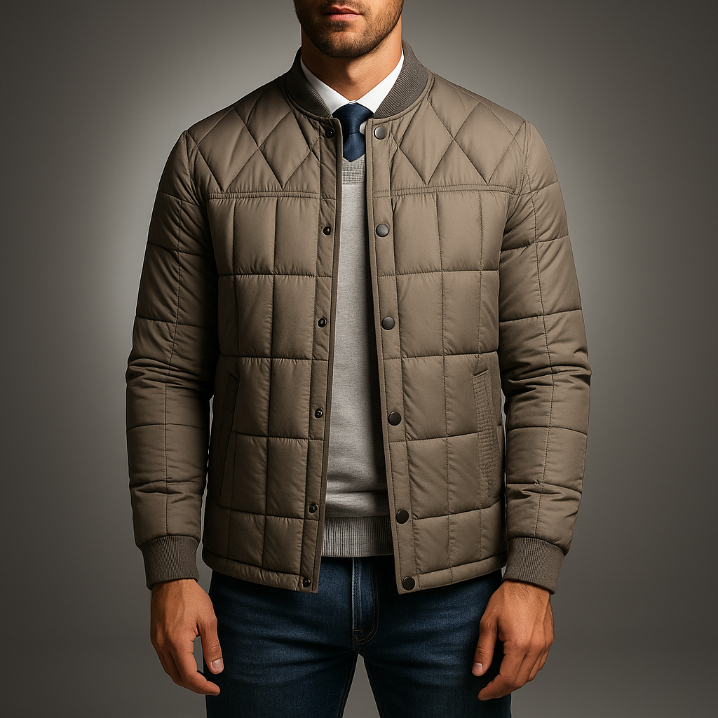 Detroit Men’s Quilted Cotton Coat – Relaxed Fit Winter Jacket