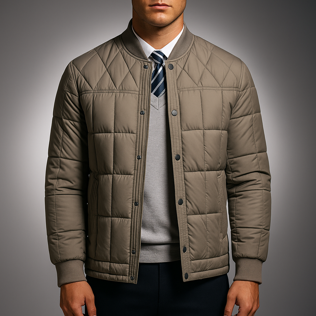Detroit Men’s Quilted Cotton Coat – Relaxed Fit Winter Jacket