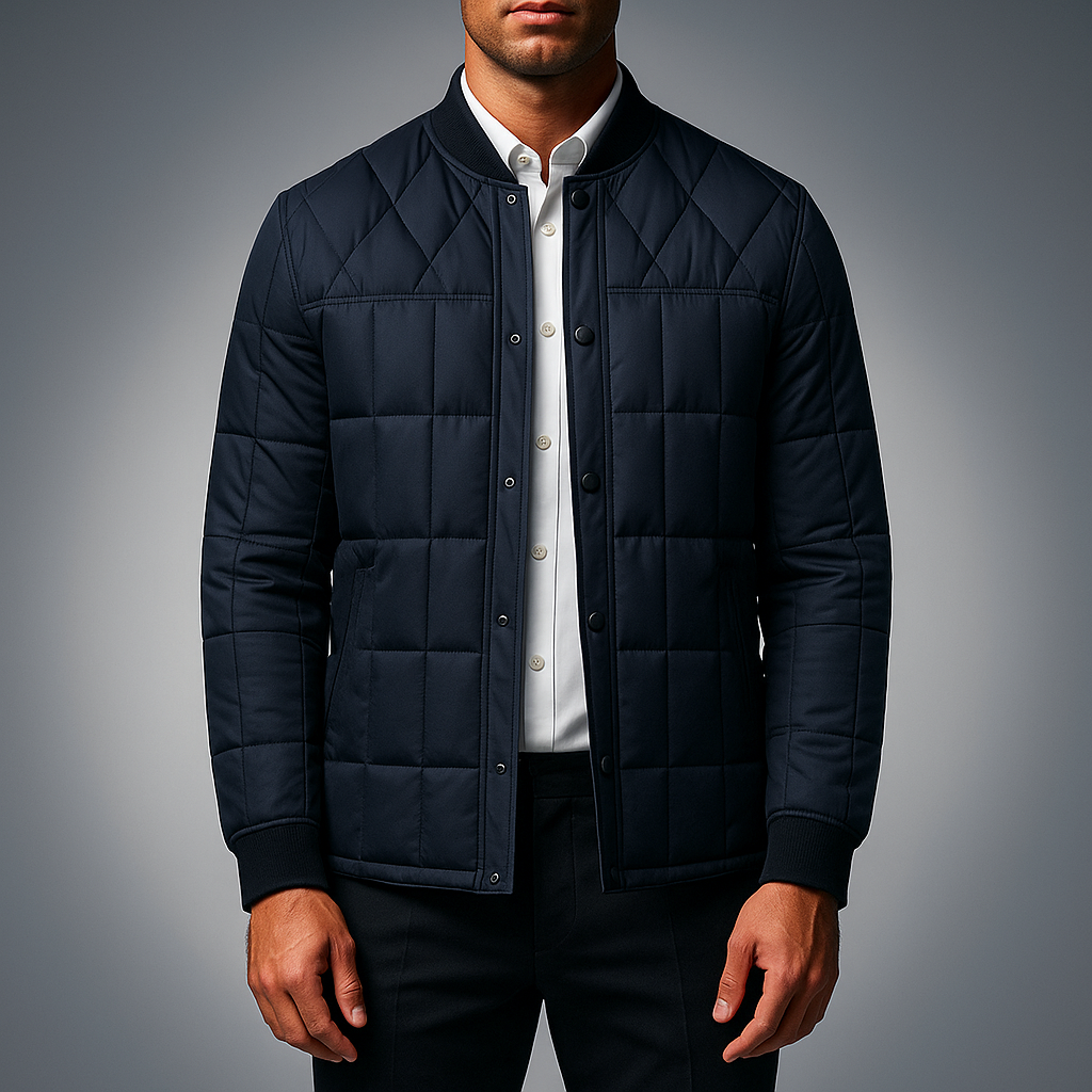 Detroit Men’s Quilted Cotton Coat – Relaxed Fit Winter Jacket