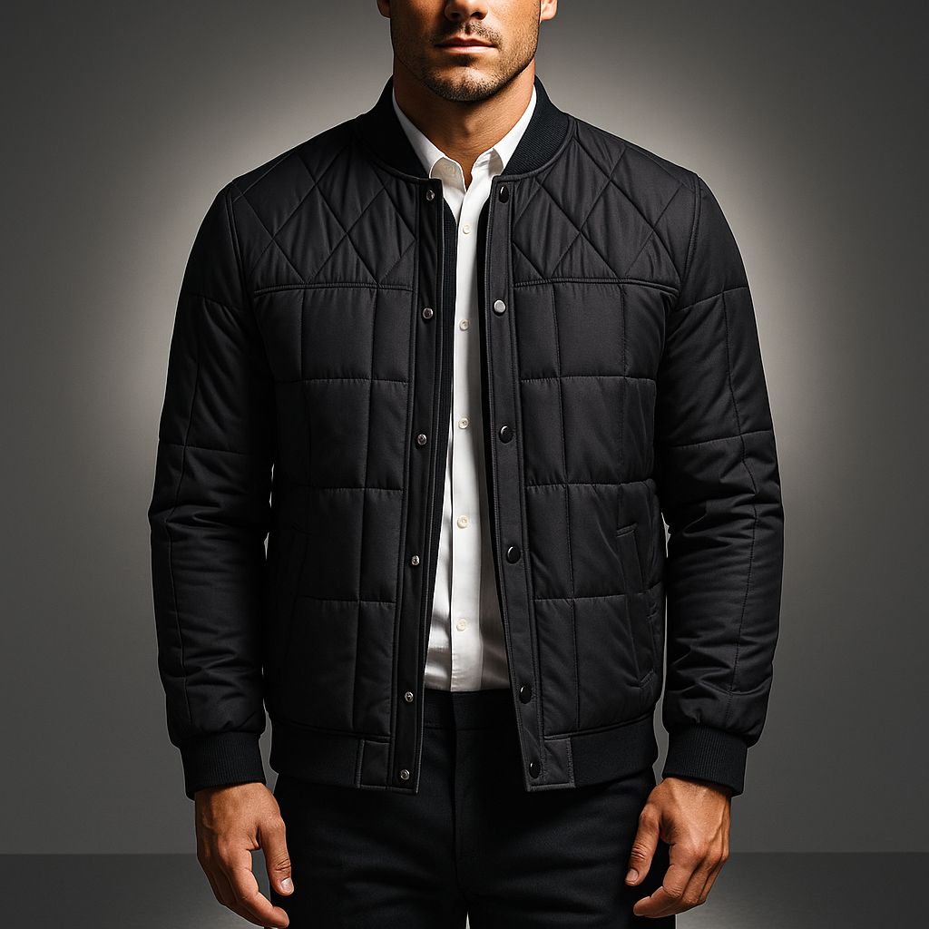 Detroit Men’s Quilted Cotton Coat – Relaxed Fit Winter Jacket