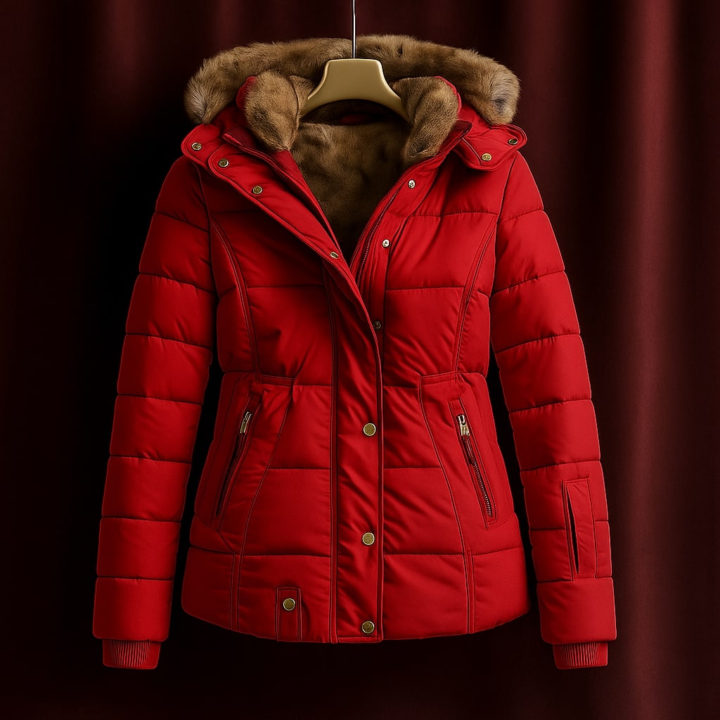Alessia Women's Padded Winter Jacket – Quilted Insulated Coat with Detachable Hood