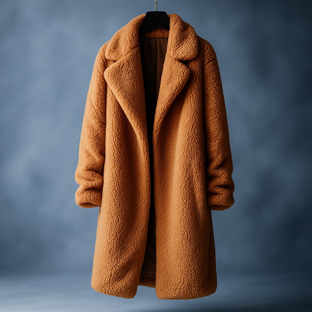 Francine Women’s Teddy Coat – Plush Sherpa Fleece Longline Jacket