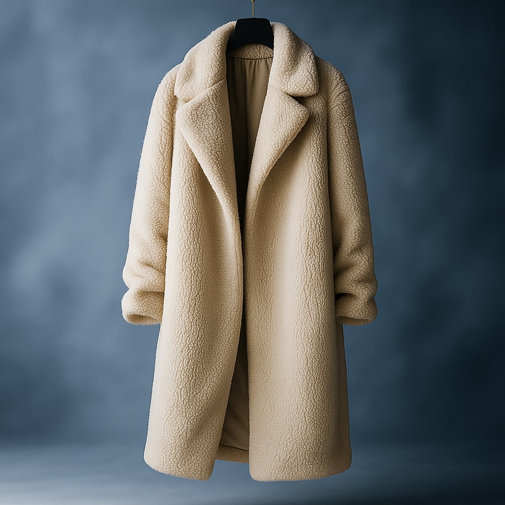 Francine Women’s Teddy Coat – Plush Sherpa Fleece Longline Jacket