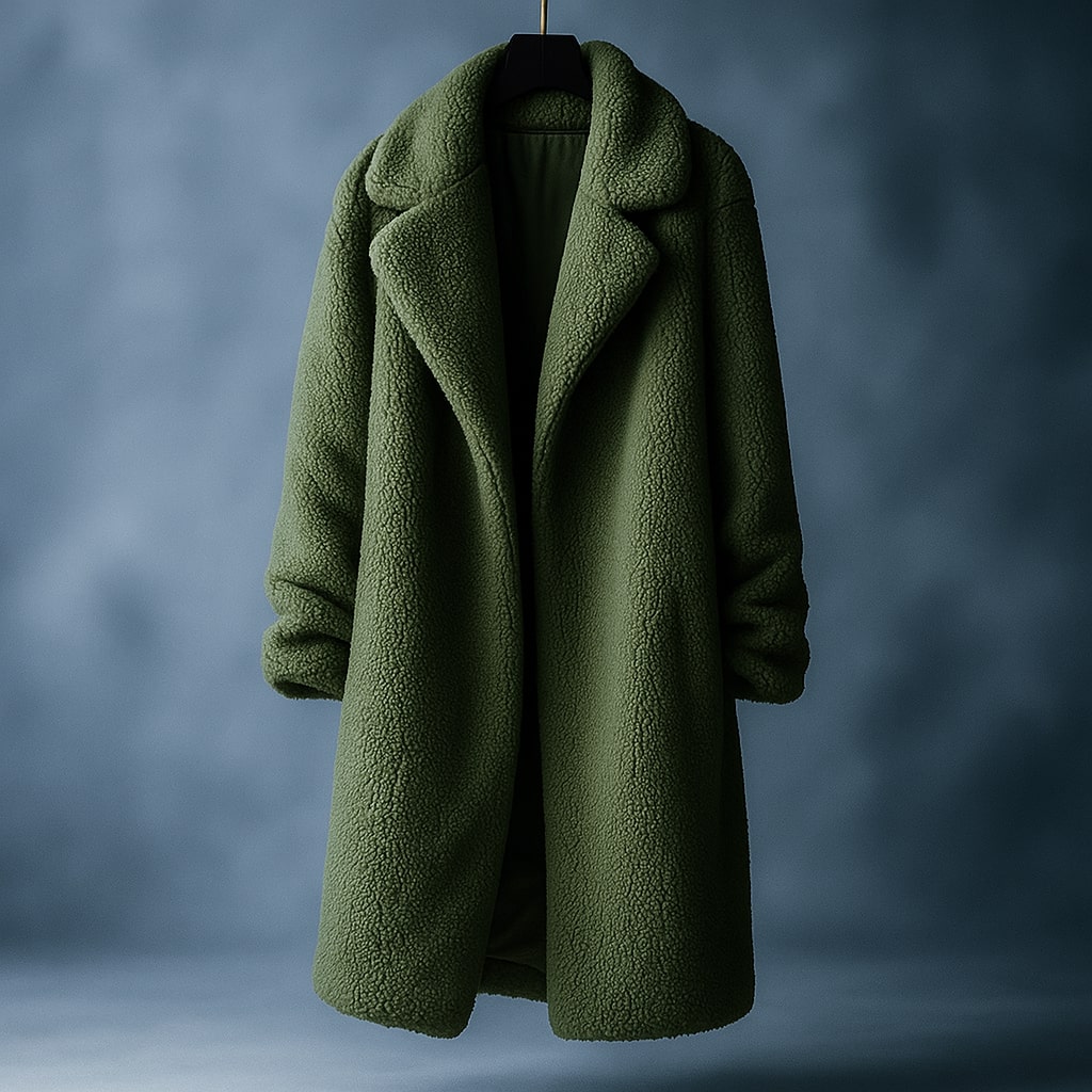 Francine Women’s Teddy Coat – Plush Sherpa Fleece Longline Jacket