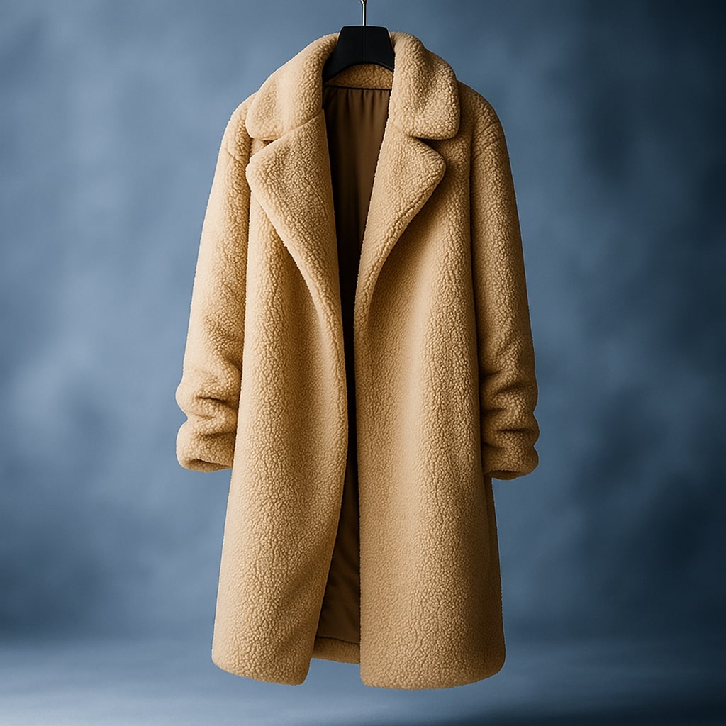 Francine Women’s Teddy Coat – Plush Sherpa Fleece Longline Jacket