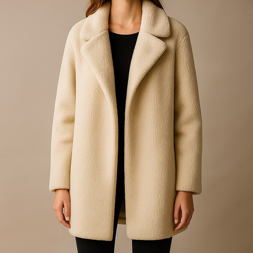 Francine Women’s Teddy Coat – Plush Sherpa Fleece Longline Jacket