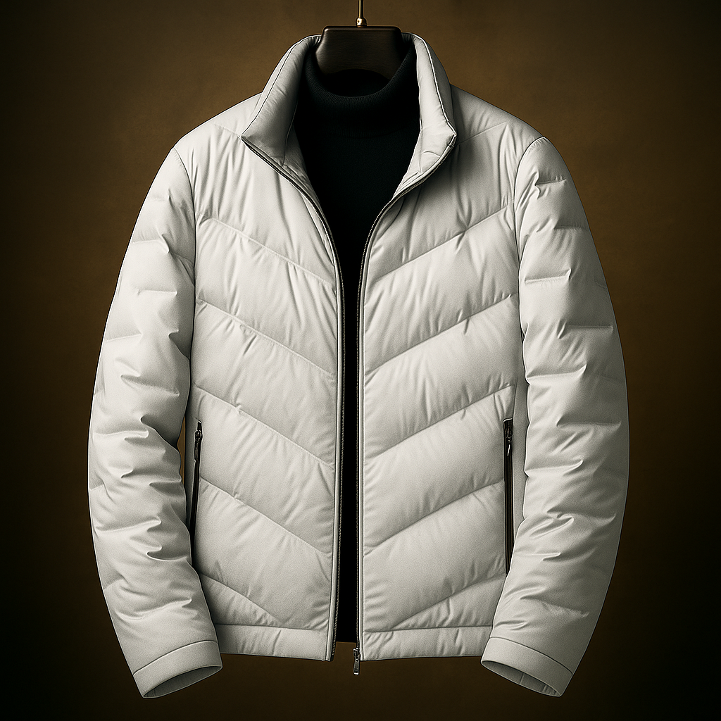 Klyde Men’s Down Jacket – Chevron Quilted Lightweight Winter Coat