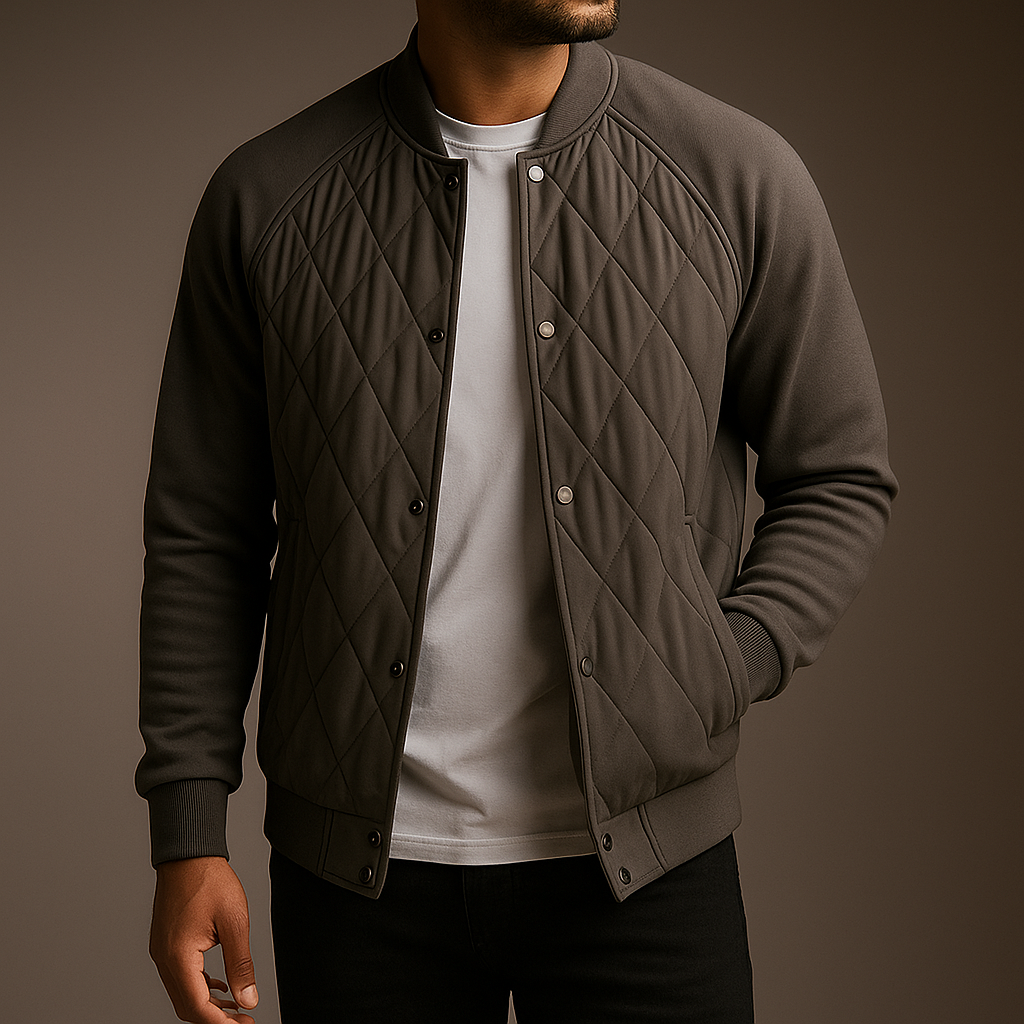 Dawson Men’s Quilted Jacket – Diamond Stitch Insulated Cotton Jacket