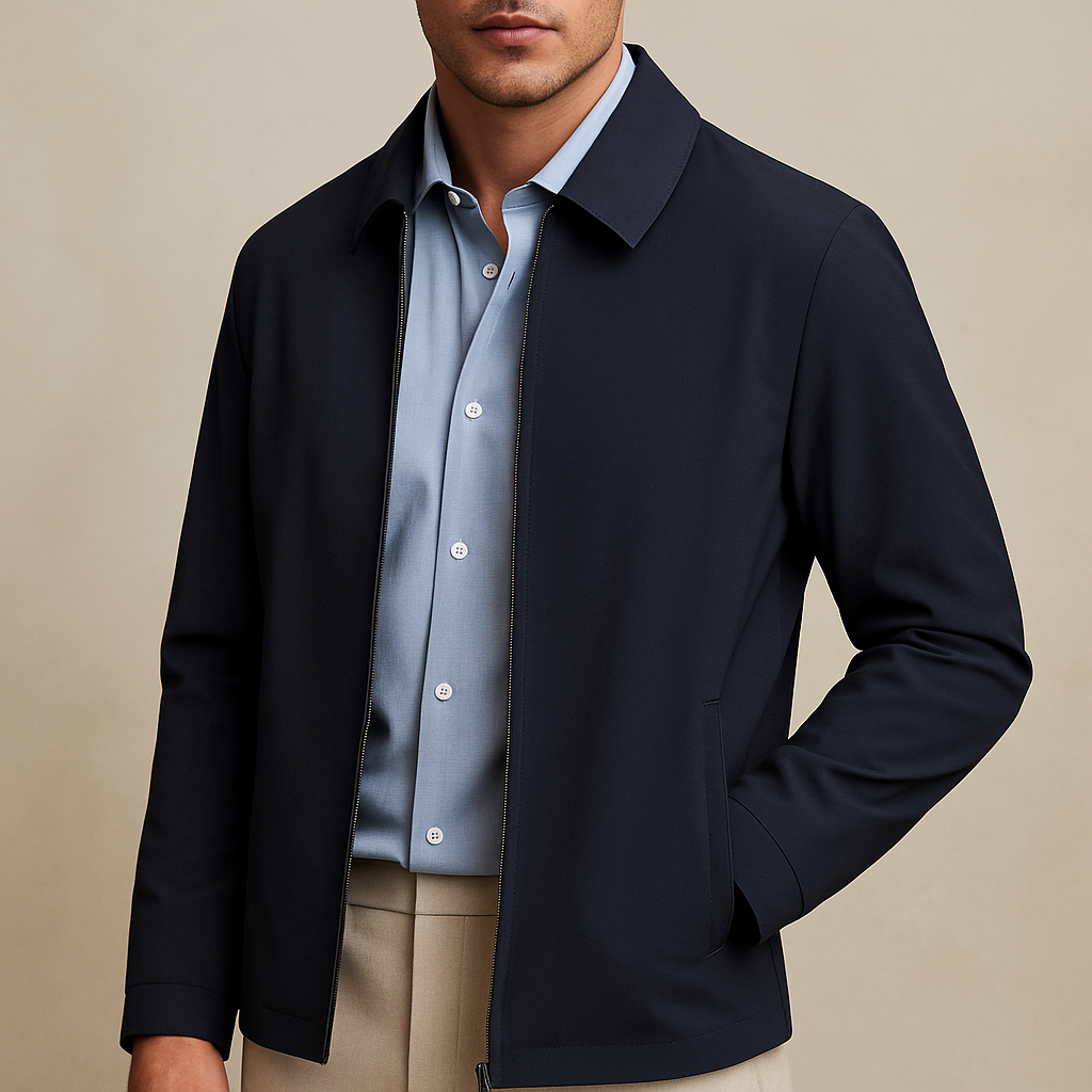 Marcel Men’s Business Casual Jacket – Wrinkle-Free Silk-Blend Blazer with Lapel Design