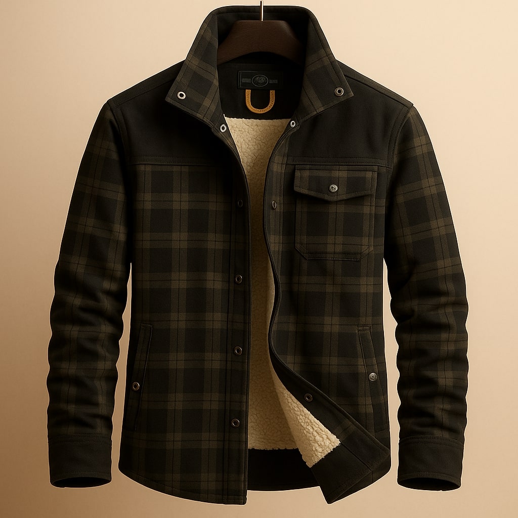 Graham Men’s Overshirt – Cotton Sherpa-Lined Shirt Jacket