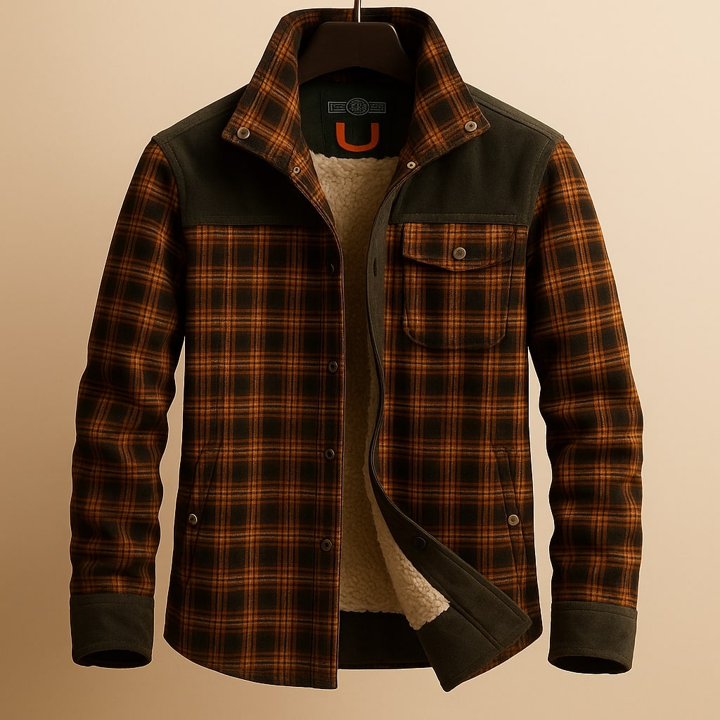 Graham Men’s Overshirt – Cotton Sherpa-Lined Shirt Jacket
